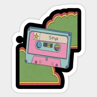 vintage cassette tape Styx Sticker